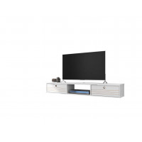 Manhattan Comfort 220BMC6 Liberty 62.99 Mid-Century Modern Floating Entertainment Center with 3 Shelves in White